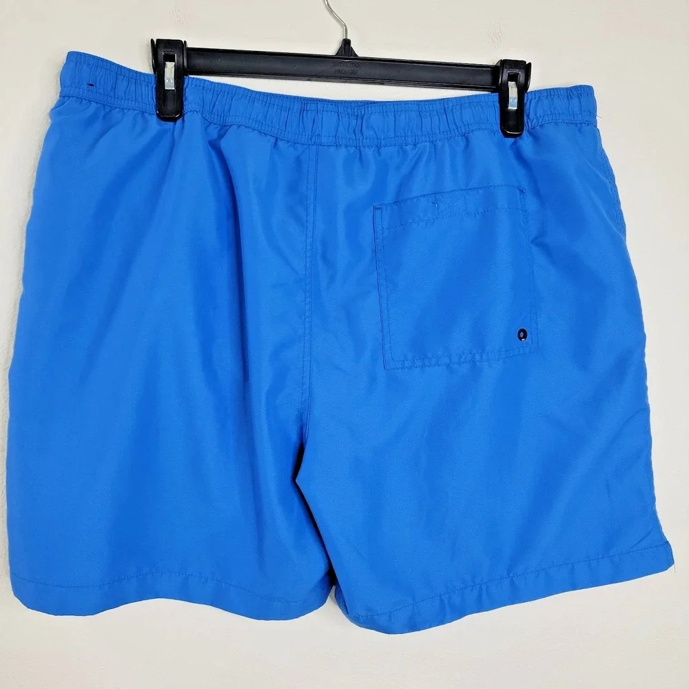 Eddie Bauer Men's Swim‎ Trunks 2XL Blue Drawstring Pocket Quick Dry Beach